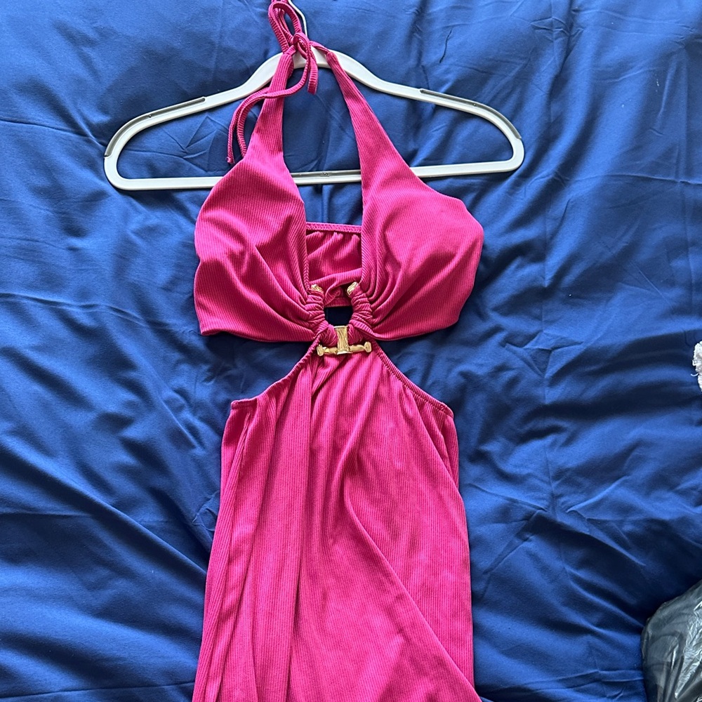 Vibrant Pink Halter Dress